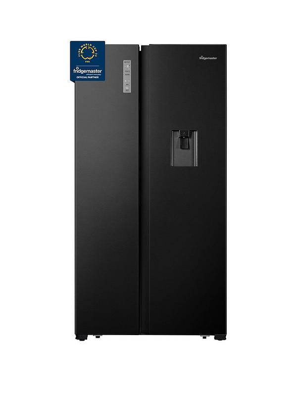 Fridgemaster MS91520DEB 90cm Wide Side by Side, American Fridge Freezer - Black